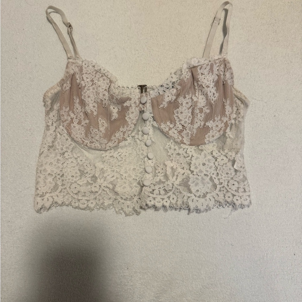 White Fox Boutique Lace Tank Top